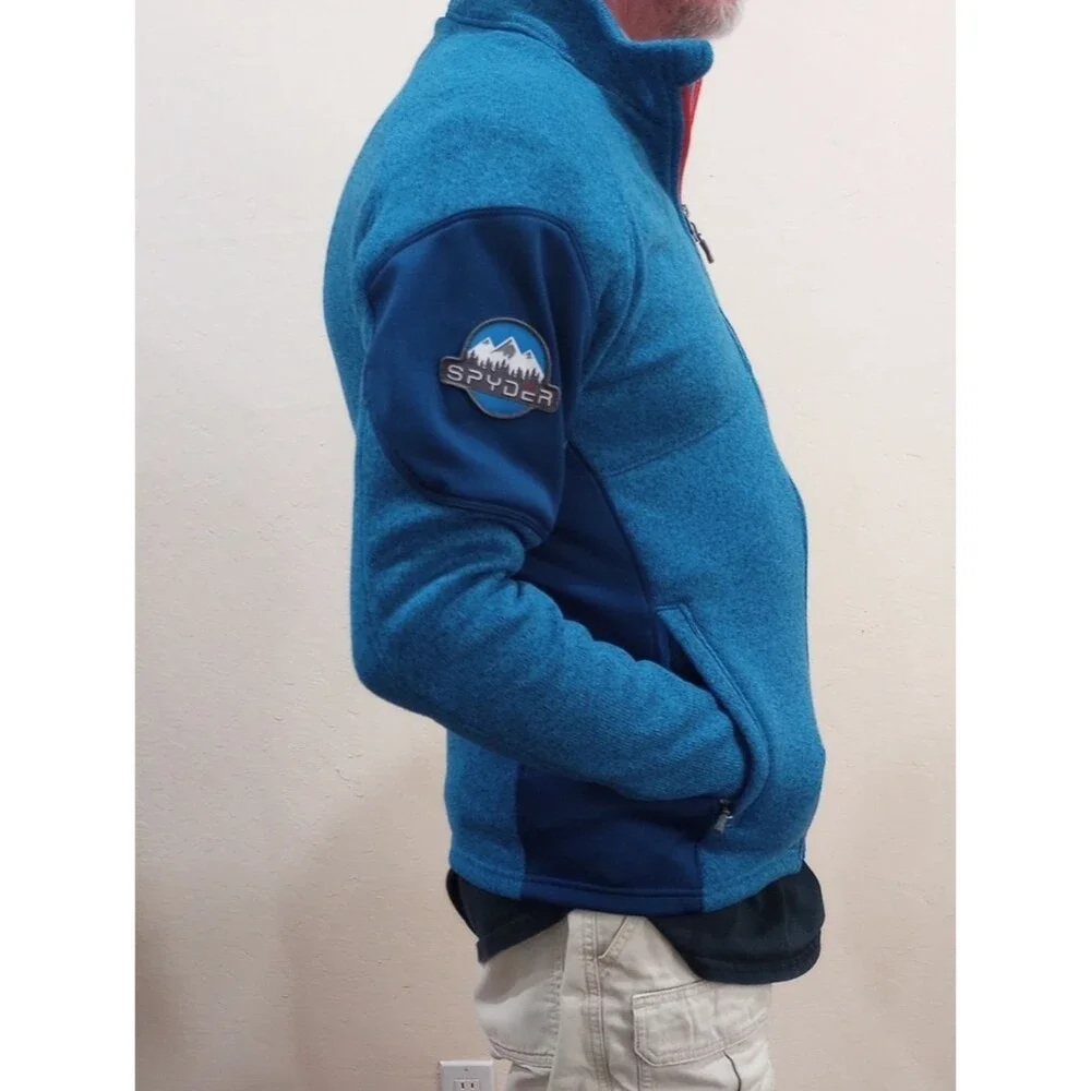 Spyder Empire Blue Fleece Full-Zip Jacket, Men's Size S